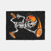 Halloween Skeleton Funny Football Shirt For Teens フリースブランケット (正面(横))