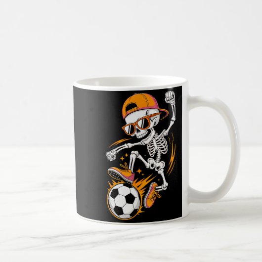 Halloween Skeleton Funny Soccer Shirt For Teens Bo コーヒーマグカップ (右)