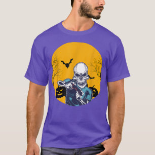 Halloween Skeleton Gamerの少年たちグラフィックのための子供 Tシャツ