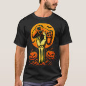 Halloween Skeleton Gamer Video Gaming Controller B Tシャツ (正面)