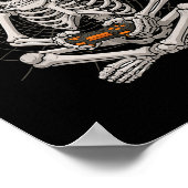 Halloween Skeleton Gamer Video Gaming Funny Skelet ポスター (角)