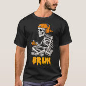 Halloween Skeleton Gamer Video Gaming Funny Skelet Tシャツ (正面)