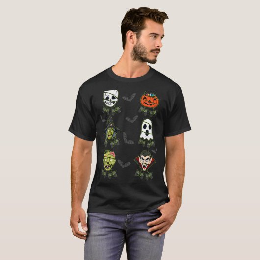 Halloween Skeleton Gaming Witch Vampire Zombie Boy Tシャツ (正面フル)