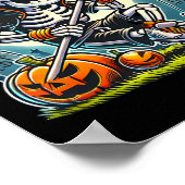 Halloween Skeleton Lacrosse  ポスター (角)