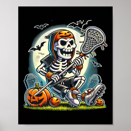 Halloween Skeleton Lacrosse  ポスター (正面)