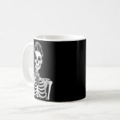 Halloween Skeleton Retro Style Drink Beverage Quir コーヒーマグカップ (正面左)