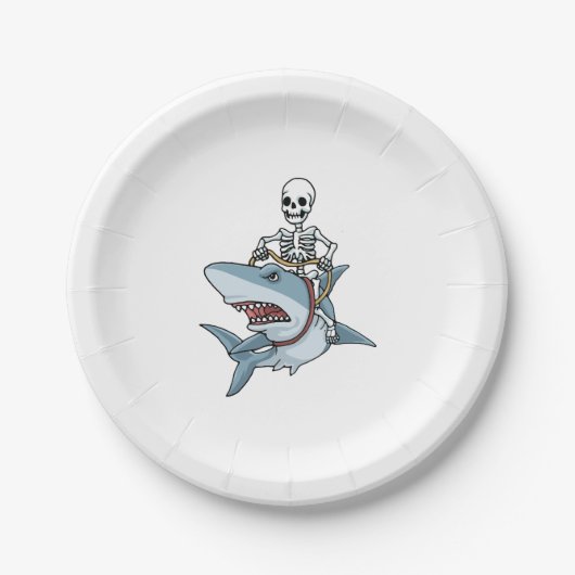 Halloween Skeleton Shark Funny Halloween Gift ペーパープレート (正面)