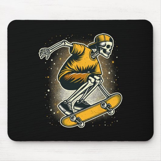 Halloween Skeleton Skater Skateboard  マウスパッド (正面)