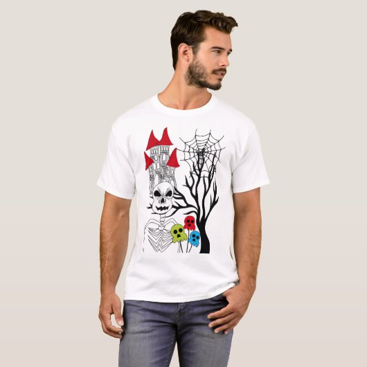 halloween skeleton   tシャツ (正面フル)