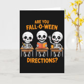 Halloween Skeleton Teacher Are You Fall O Ween Dir カード (黄色い花)