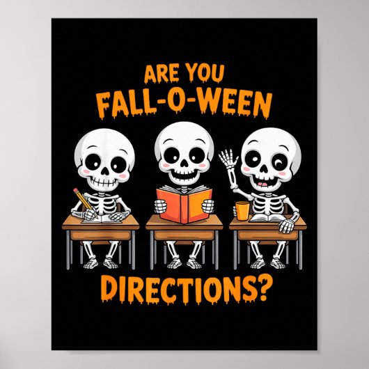 Halloween Skeleton Teacher Are You Fall O Ween Dir ポスター (正面)