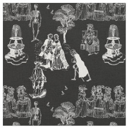 halloween skeleton toile rococo antique skull ファブリック