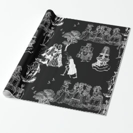 halloween skeleton toile rococo antique skull ラッピングペーパー