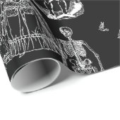 halloween skeleton toile rococo antique skull ラッピングペーパー (ロールコーナー)