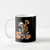 Halloween Skeleton Tuba Tubist コーヒーマグカップ (左)