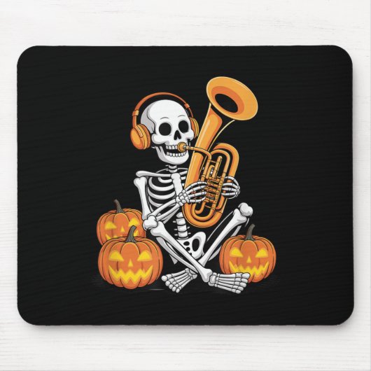 Halloween Skeleton Tuba Tubist  マウスパッド (正面)