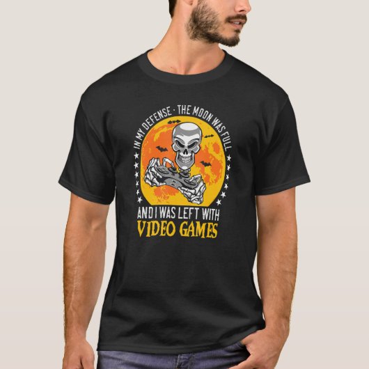 Halloween Skeleton Video Gamer Controllers Boys Ki Tシャツ (正面)