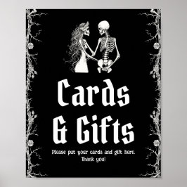 Halloween Skeleton Wedding Cards and Gifts Sign ポスター