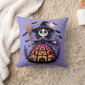 Halloween Skeleton Witch クッション (ブランケット)