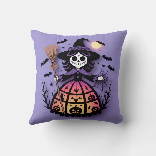 Halloween Skeleton Witch クッション (裏面)
