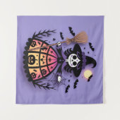 Halloween Skeleton Witch タペストリー (正面(横))