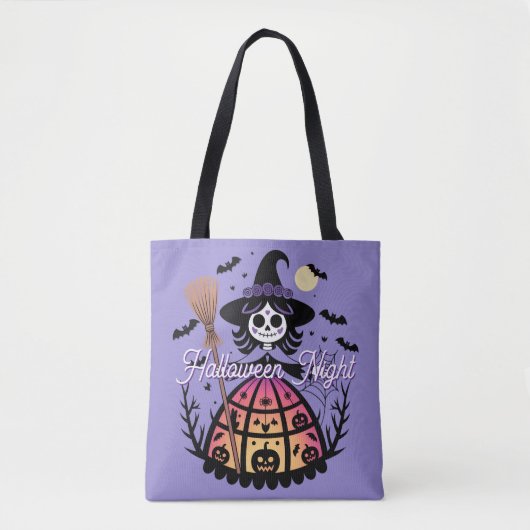 Halloween Skeleton Witch トートバッグ (正面)