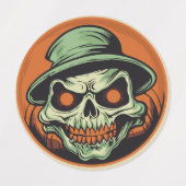 Halloween Skeleton Witch & Pumpkin Sticker Sheet – ラベル (デザイン2)