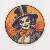 Halloween Skeleton Witch & Pumpkin Sticker Sheet – ラベル (デザイン1)