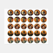 Halloween Skeleton Witch & Pumpkin Sticker Sheet – ラベル (シート)