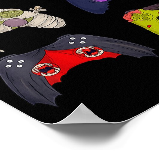 Halloween Skeleton Zombie Gaming Controllers ポスター (角)