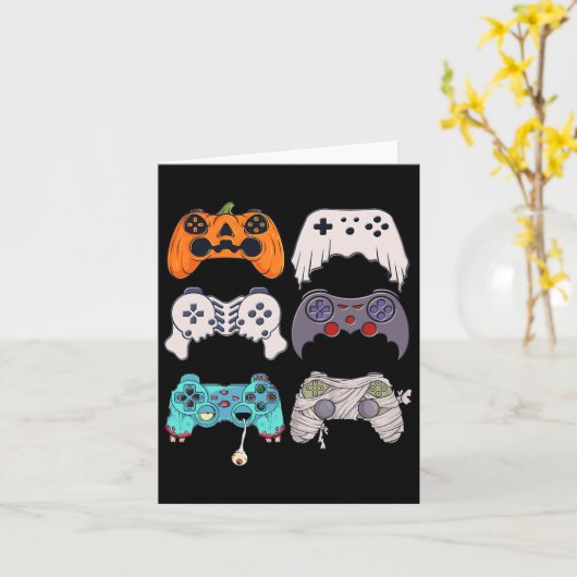 Halloween Skeleton Zombie Gaming Controllers Mummy カード (黄色い花)