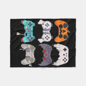 Halloween Skeleton Zombie Gaming Controllers Mummy フリースブランケット (正面(横))