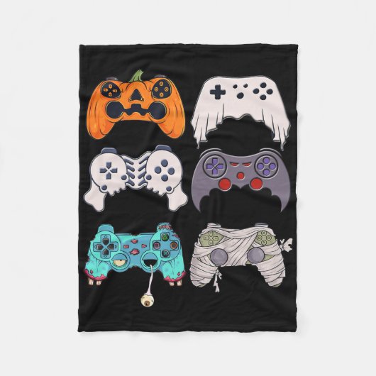 Halloween Skeleton Zombie Gaming Controllers Mummy フリースブランケット (正面)