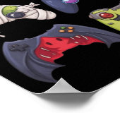 Halloween Skeleton Zombie Gaming Controllers Mummy ポスター (角)