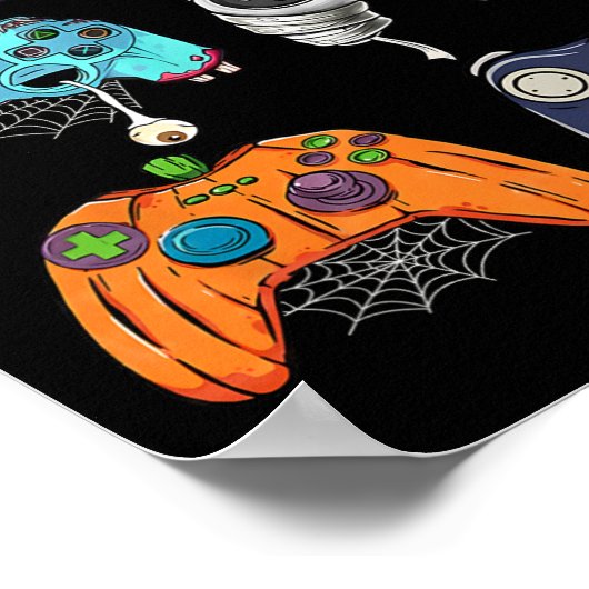 Halloween Skeleton Zombie Gaming Controllers Mummy ポスター (角)