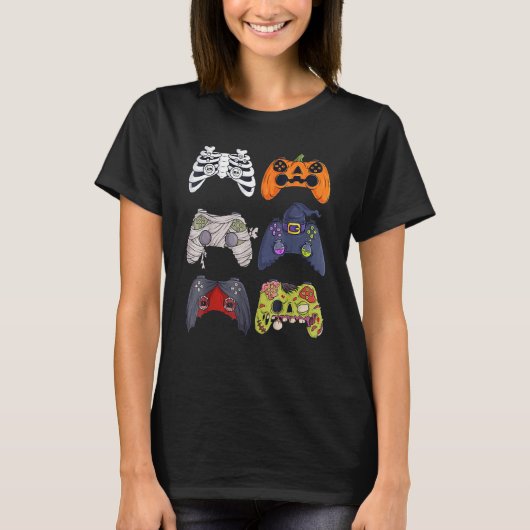 Halloween Skeleton Zombie Gaming Controllers Mummy Tシャツ (正面)