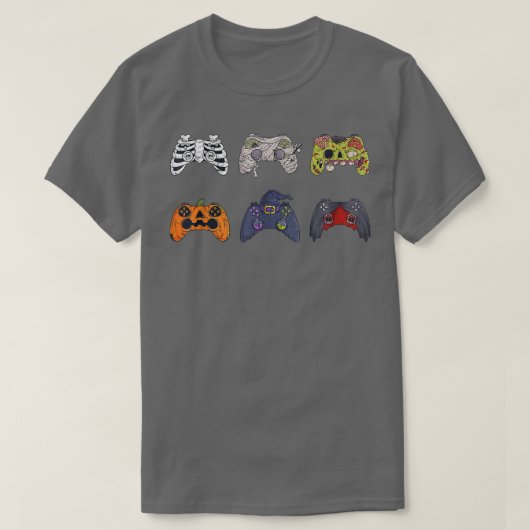 Halloween Skeleton Zombie Gaming Controllers Mummy Tシャツ (デザイン正面)