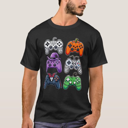 Halloween Skeleton Zombie Gaming Controllers Mummy Tシャツ (正面)