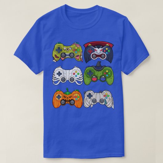 Halloween Skeleton Zombie Gaming Controllers Mummy Tシャツ (デザイン正面)