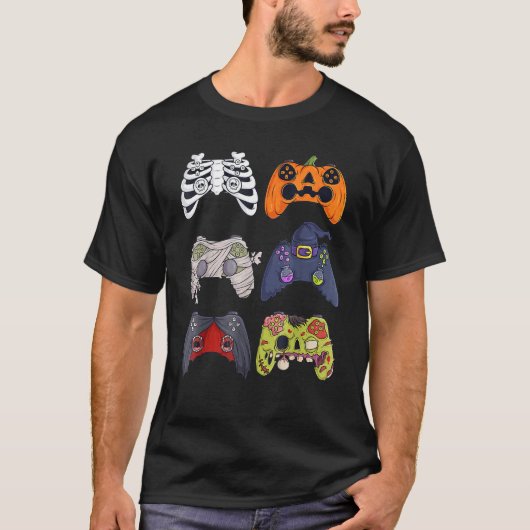 Halloween Skeleton Zombie Gaming Controllers Mummy Tシャツ (正面)