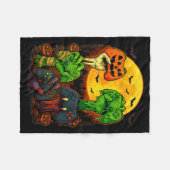 Halloween Skeleton Zombie Mummy Gaming Controller フリースブランケット (正面(横))
