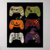 Halloween Skeleton Zombie Mummy Gaming Controllers ポスター (正面)