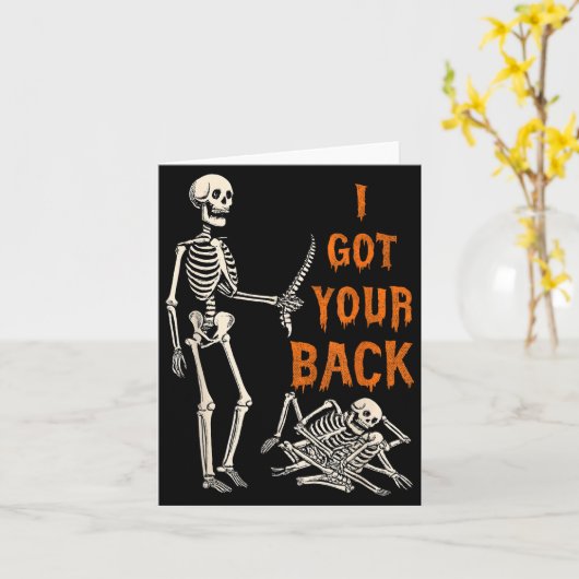 Halloween Skeletons Ive Got Your Back Costume Men  カード (黄色い花)