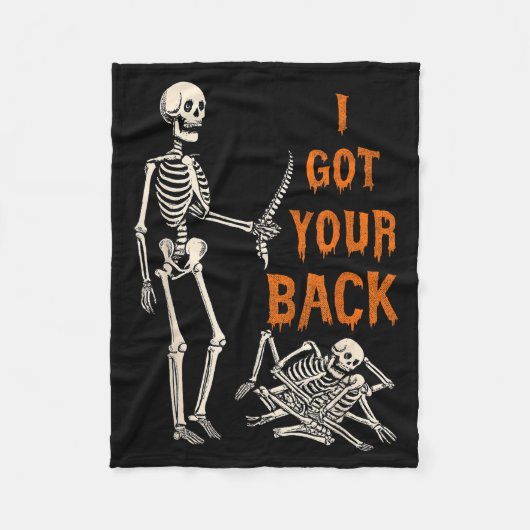 Halloween Skeletons Ive Got Your Back Costume Men  フリースブランケット (正面)