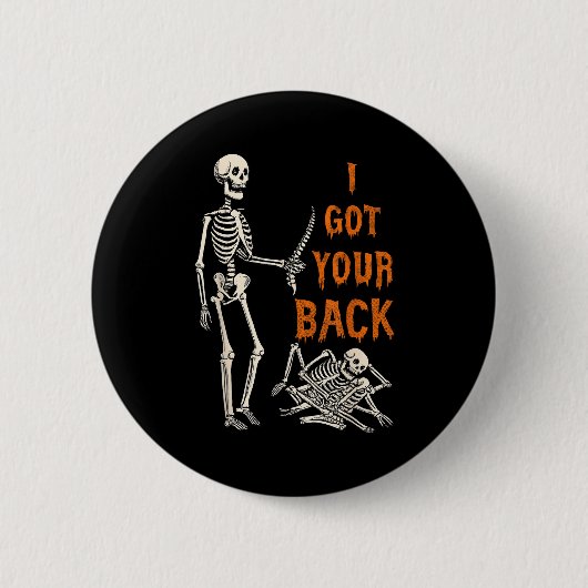Halloween Skeletons Ive Got Your Back Costume Men  缶バッジ (正面)