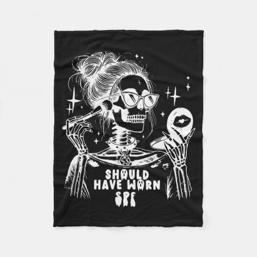 Halloween Skin Care Esthetician Skeleton Skin Esth フリースブランケット (正面)