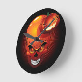 Halloween Skull and Pumpkin      ラウンド壁時計 (傾斜)