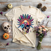 Halloween skull, beauty in the darkness of life tシャツ