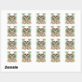 Halloween Skull Classic Round Sticker スクエアシール (シート)