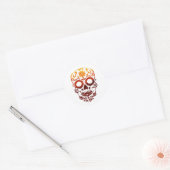 Halloween Skull Classic Round Sticker ラウンドシール (封筒)